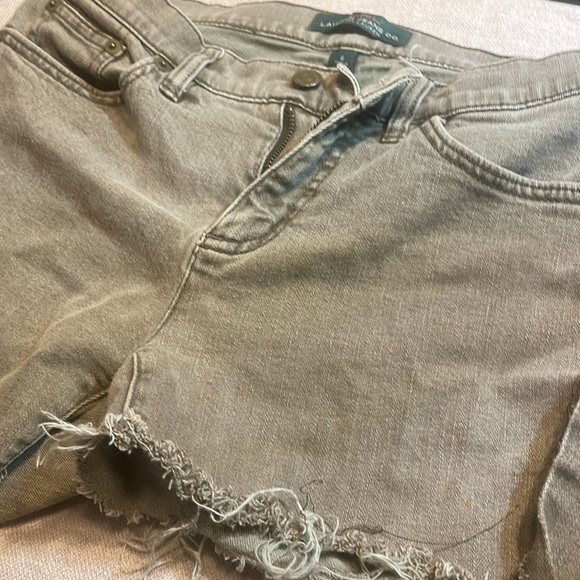 Ralph Lauren Green Denim cut-offs size 6 - Picture 2 of 5